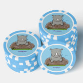 Cute baby rhino cartoon illustratie poker chips (Opstapeling)
