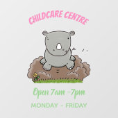 Cute baby rhino cartoon illustratie raamsticker (Vel)