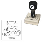 Cute baby rhino cartoon illustratie rubberstempel (Gestempeld)