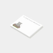 Cute baby rhino green cartoon illustratie post-it® notes (Schuin)