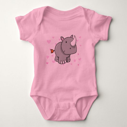 Cute Baby Rhinoceros T-Shirt (Voorkant)