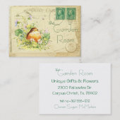 Cute Baby Robin met Violets Visitekaartje (Voorkant / Achterkant)