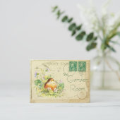 Cute Baby Robin met Violets Visitekaartje (Staand voorkant)