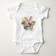Cute baby romper met olifant illustratie