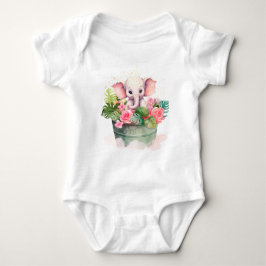 Cute baby romper met olifant illustratie