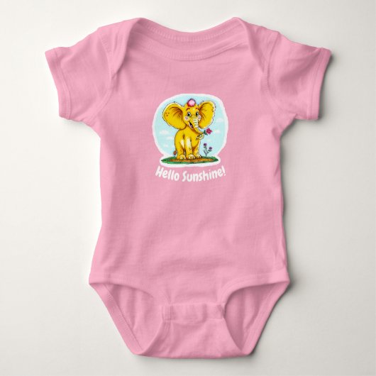 Cute Baby Rompertje – Hello Sunshine & Olifant (Voorkant)