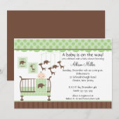 Cute Baby room Neutrale Baby shower Uitnodiging (Voorkant / Achterkant)