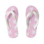 Cute Baby roze fluffy cartoon bunny patroon Kinder Teenslippers (Voetbed)