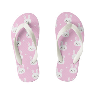 Cute Baby roze fluffy cartoon bunny patroon Kinder Teenslippers