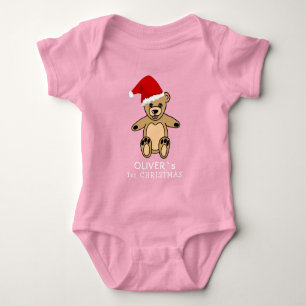 Cute Baby`s Eerste Kerstmis Teddibeer Kerstmannenh Romper