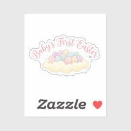 Cute Baby’s First Easter Milestone Pastel Eggs  Sticker