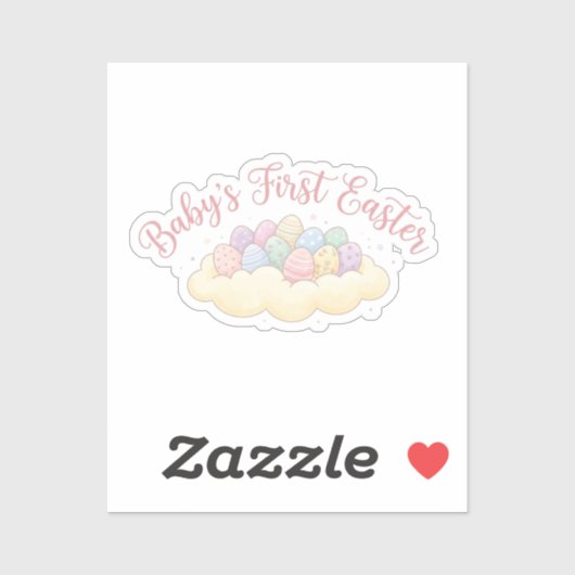 Cute Baby’s First Easter Milestone Pastel Eggs  Sticker (Vel)