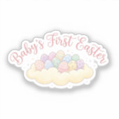 Cute Baby’s First Easter Milestone Pastel Eggs  Sticker (Voorkant)