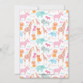 Cute Baby Safari Animals Baby Shower Invitations Kaart (Achterkant)