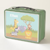 Cute Baby Safari Animals Kinder Gepersonaliseerd (Achterkant)