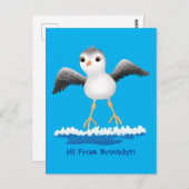 Cute baby sandpiper cartoon illustratie briefkaart (Voorkant / Achterkant)