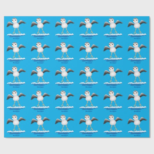 Cute baby sandpiper cartoon illustratie cadeaupapier (Vlak)