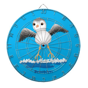 Cute baby sandpiper cartoon illustratie dartbord