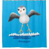 Cute baby sandpiper cartoon illustratie douchegordijn (Voorkant)