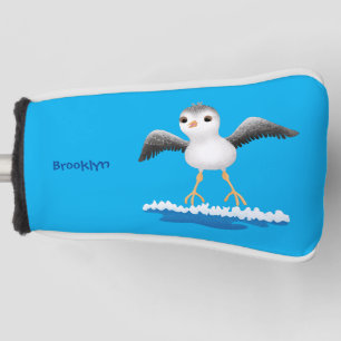Cute baby sandpiper cartoon illustratie golfheadcover