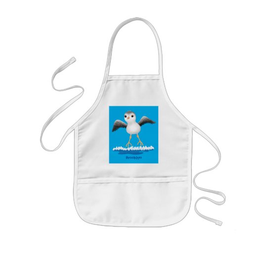 Cute baby sandpiper cartoon illustratie kinder schort (Voorkant)