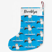 Cute baby sandpiper cartoon illustratie kleine kerstsok (Achterkant)