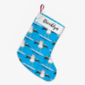 Cute baby sandpiper cartoon illustratie kleine kerstsok (Voorkant (Hangend))