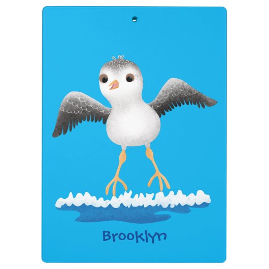 Cute baby sandpiper cartoon illustratie klembord (Achterkant)