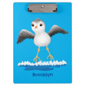 Cute baby sandpiper cartoon illustratie klembord (Voorkant)