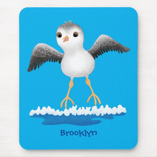 Cute baby sandpiper cartoon illustratie muismat (Voorkant)