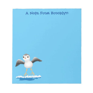 Cute baby sandpiper cartoon illustratie notitieblok
