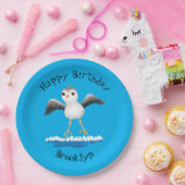 Cute baby sandpiper cartoon illustratie papieren bordje (Feest)