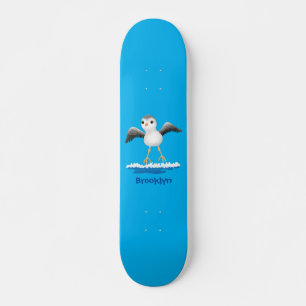 Cute baby sandpiper cartoon illustratie persoonlijk skateboard
