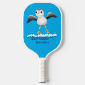 Cute baby sandpiper cartoon illustratie pickleball paddle (Voorkant)