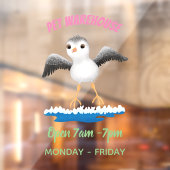 Cute baby sandpiper cartoon illustratie raamsticker (Vel 2)