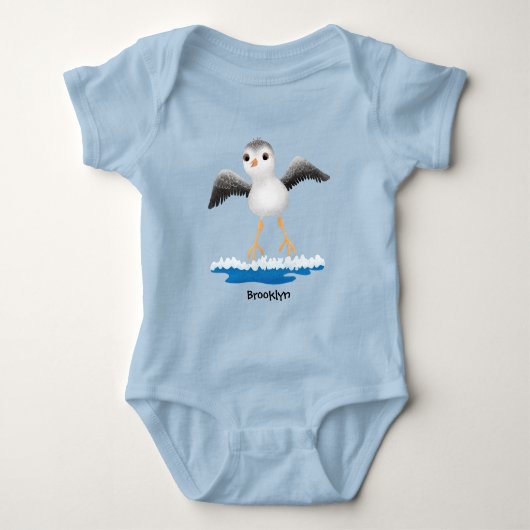 Cute baby sandpiper cartoon illustratie romper (Voorkant)