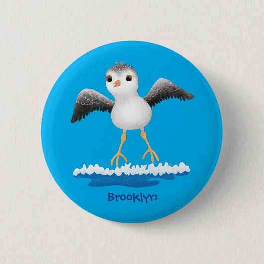 Cute baby sandpiper cartoon illustratie ronde button 5,7 cm (Voorkant)