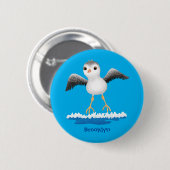 Cute baby sandpiper cartoon illustratie ronde button 5,7 cm (Voorkant /achterkant)
