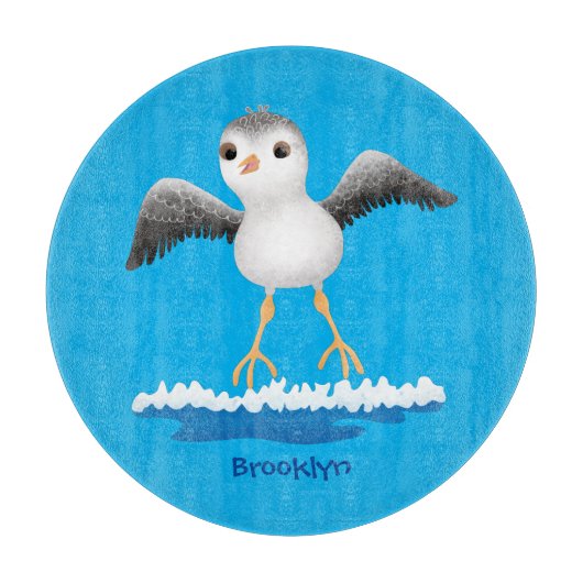 Cute baby sandpiper cartoon illustratie snijplank (Voorkant)