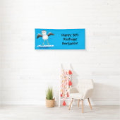 Cute baby sandpiper cartoon illustratie spandoek (Insitu)