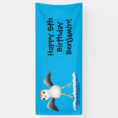 Cute baby sandpiper cartoon illustratie spandoek (Verticaal)