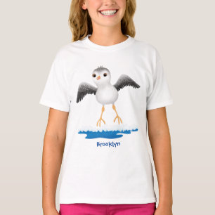 Cute baby sandpiper cartoon illustratie t-shirt