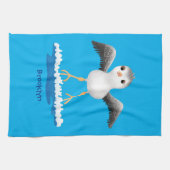 Cute baby sandpiper cartoon illustratie theedoek (Horizontaal)