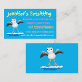Cute baby sandpiper cartoon illustratie visitekaartje (Voorkant / Achterkant)