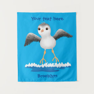 Cute baby sandpiper cartoon illustratie wandkleed