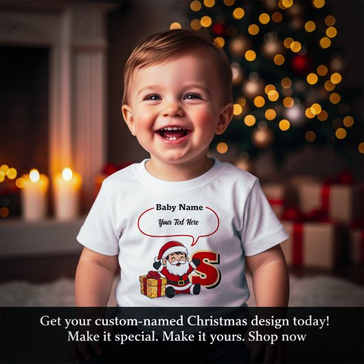 Cute Baby Santa Customizable Kids T-Shirt