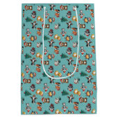 Cute Baby Santa Hat Animals Medium Cadeauzakje (Achterkant)