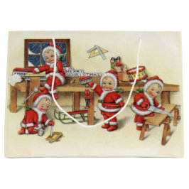 Cute  Baby Santa Illustration Large Cadeautasje