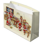 Cute  Baby Santa Illustration Large Cadeautasje (Achterkant Gekanteld)