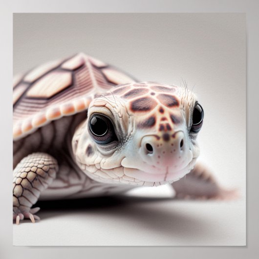 Cute Baby Schildpad Portret |  Vierkant 1:1 Poster (Voorkant)